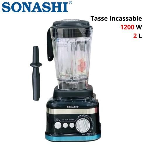 Blender Mixeur Incassable 1200 W 2 L Ice Crush - SB-207 Noir Sonashi – Image 2