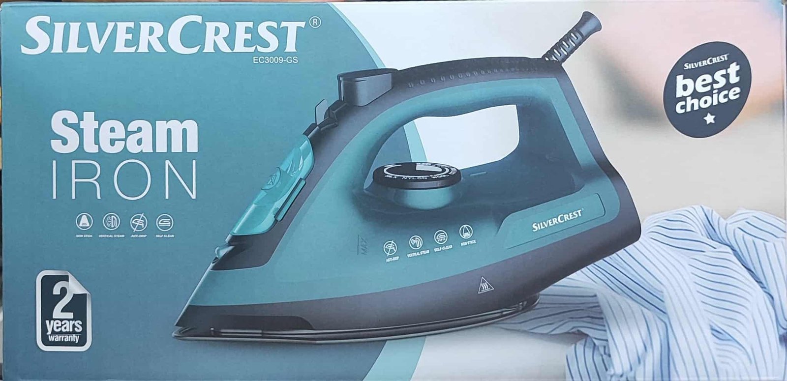 Fer a Repasser a Vapeur SilverCrest Steam IRON 2400W SilverCrest EC3009-GS – Image 2