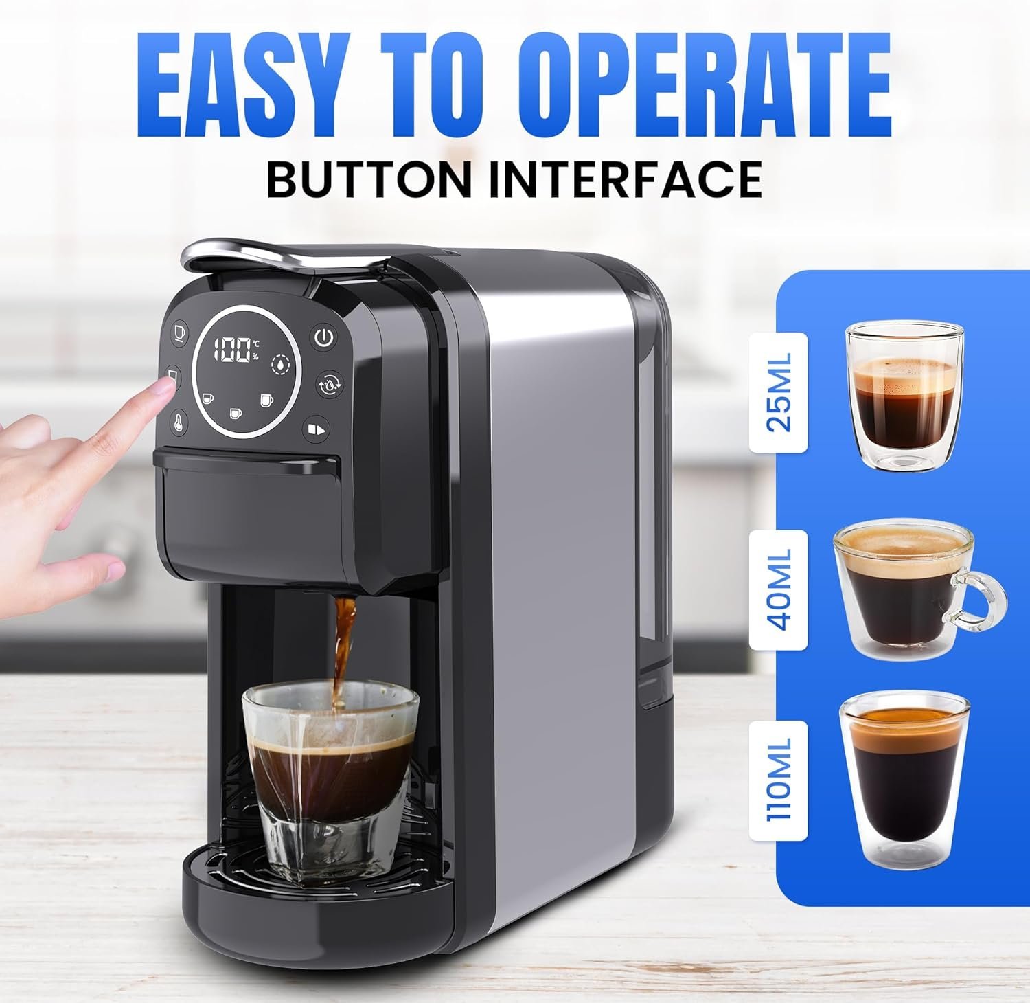 Cafetière inox 4 en 1 Multi-Capsules 20 Bar 1400W Multismart MS-CF2101 – Image 6
