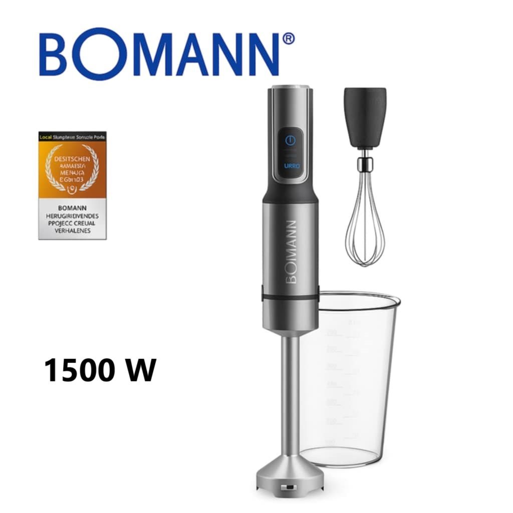 Bras Mixeur inox 2En1 - 1500 W - 4 Lames Bomann SM 6128 CB
