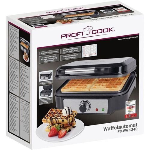Gaufrier Électrique inox Avec 2 Gaufres 1000 Watts Proficook PC WA 1240 Gris – Image 7
