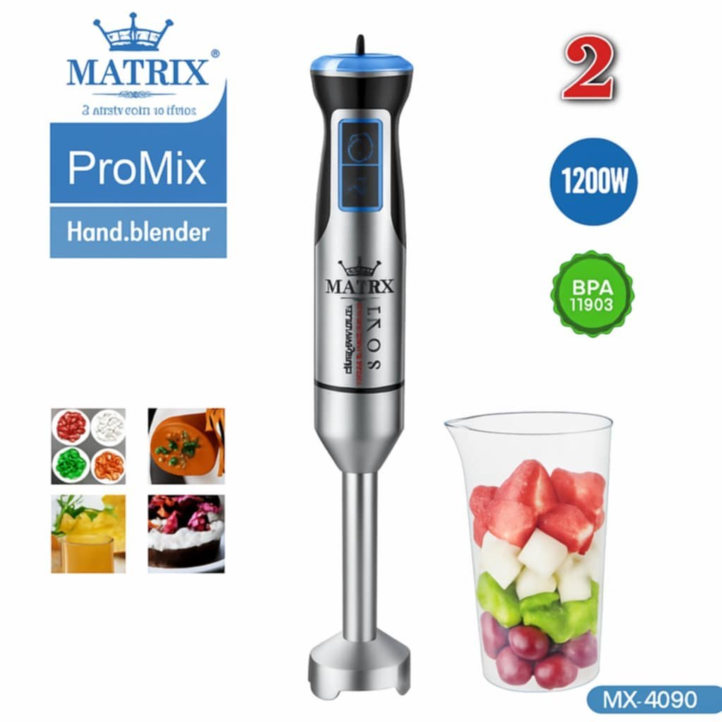 Bras Mixeur inox 1200 W - 4 Lames Matrix ProMix MX-4020