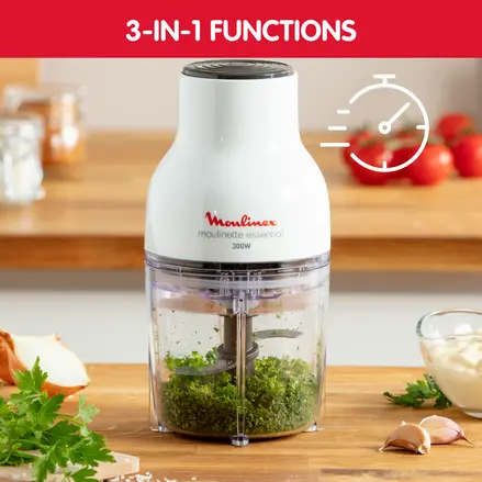 Hachoir Électrique 3En1 400mL 300W Moulinette Essential Moulinex DJ520110 – Image 6