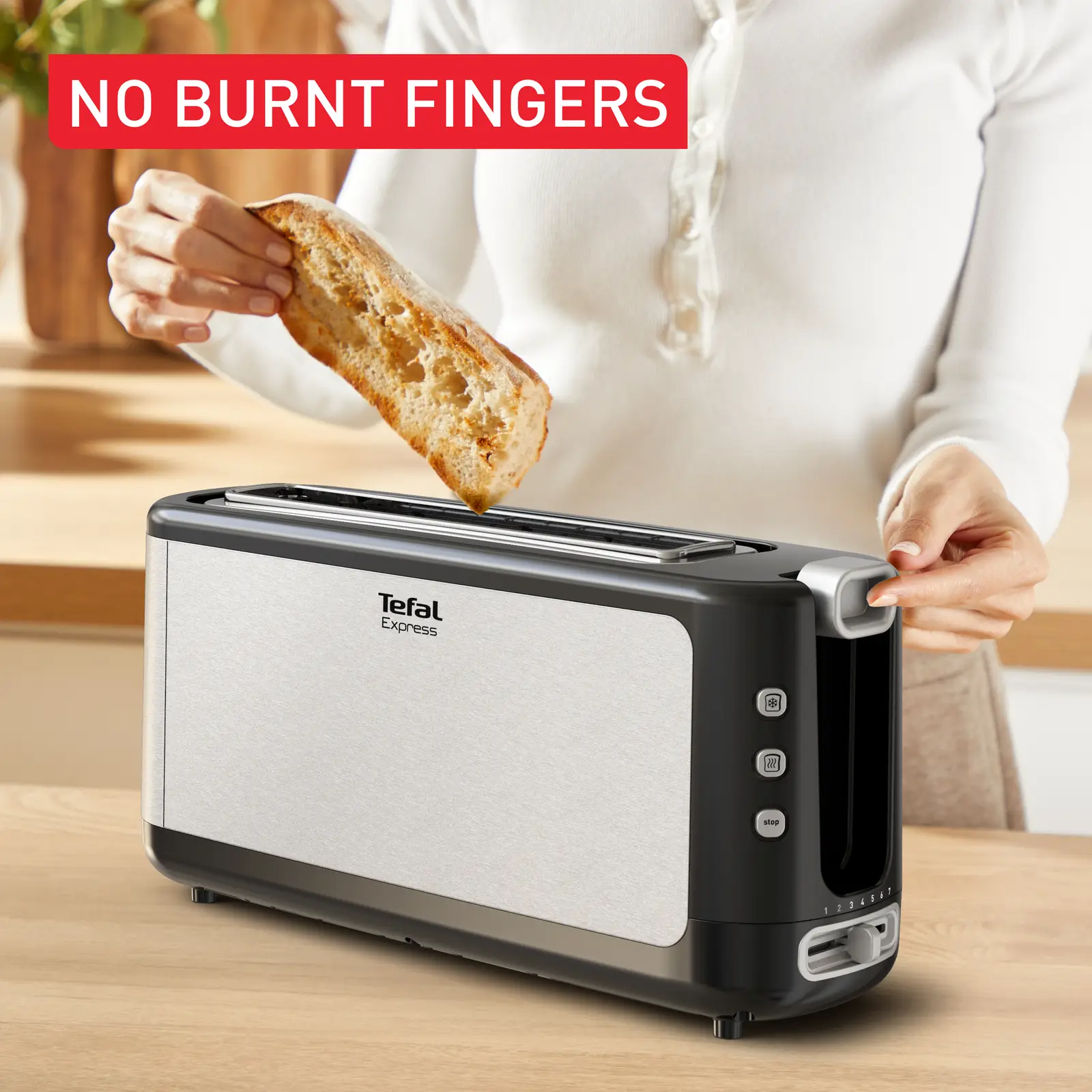 Grille-Pain 7 Niveaux De Brunissement 1000w Tefal TL365ETR – Image 4