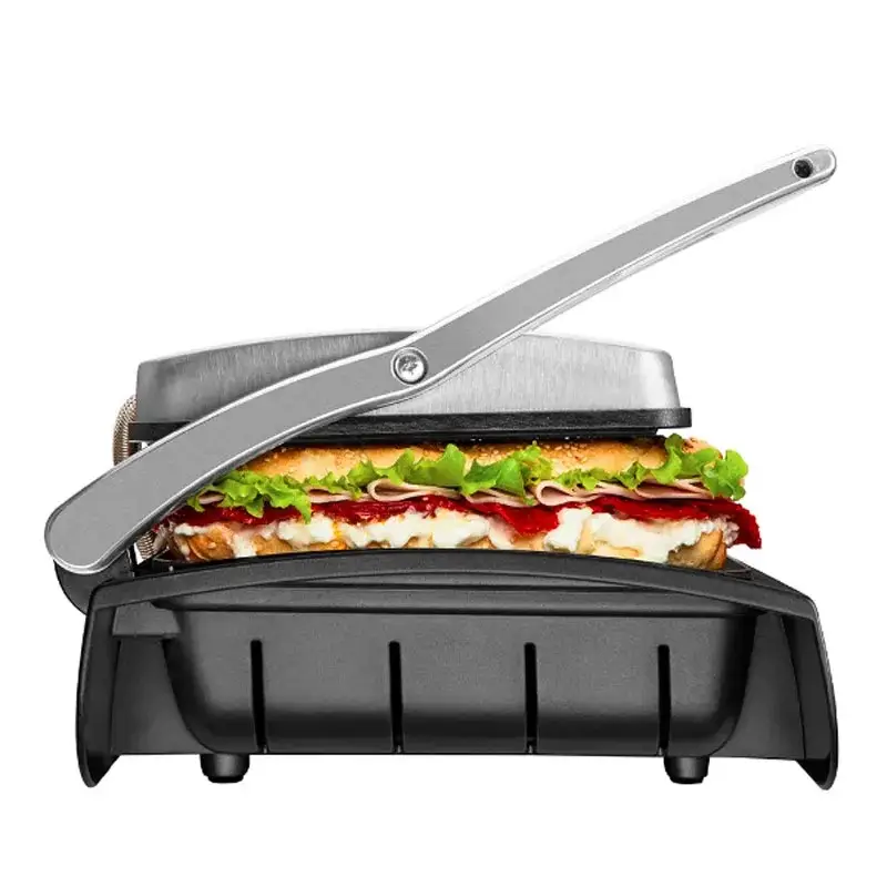 Planche a Grille et Panineuse inox 2 en 1 - 1500W 38x20 CM Multismart MS-GL1111 – Image 5