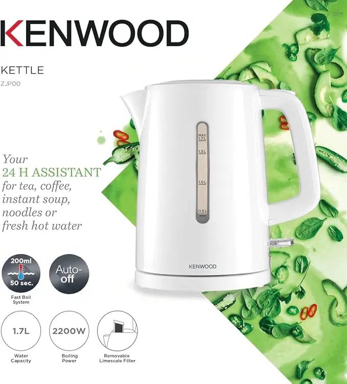 Bouilloire Électrique Sans Fil 1.7L 2200W Kenwood ZJP00-5 – Image 4