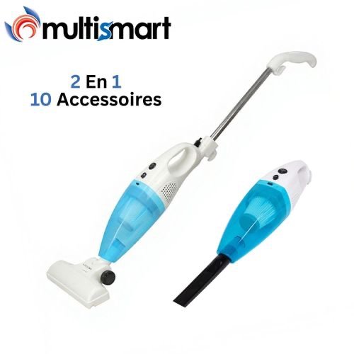 Multismart Aspirateur 2 En 1 Balai et Main 500W 1.2L avec 10 Accessoires Fil 5M Filtre HEPA - MS-VC2111