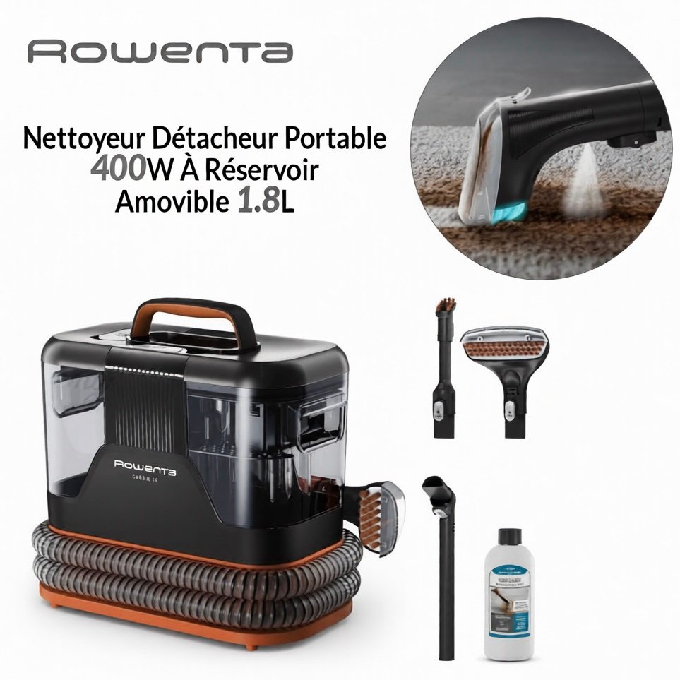 Nettoyeur Détacheur Portable 400W À Réservoir Amovible 1.8L Clean It Rowenta IN5011F0 – Image 7