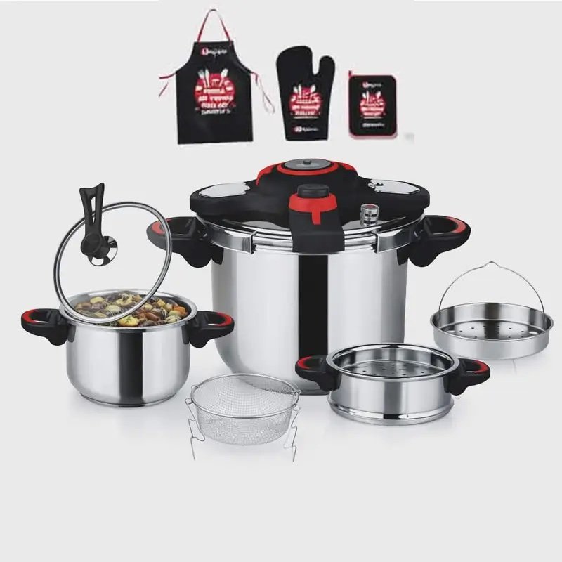 Cocotte minute clipso 11 pcs 5+7 L avec minuterie en Inox 18/10 Unipro UP-CM7+5SSR – Image 2