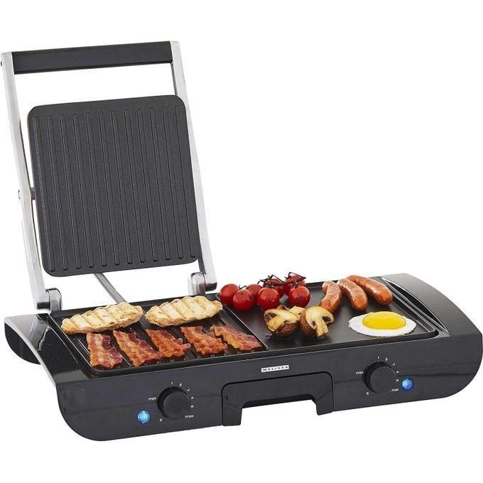 Planche a Grille et Panineuse inox 2 en 1 – 1500W 38×20 CM Multismart MS-GL1111 – Image 2
