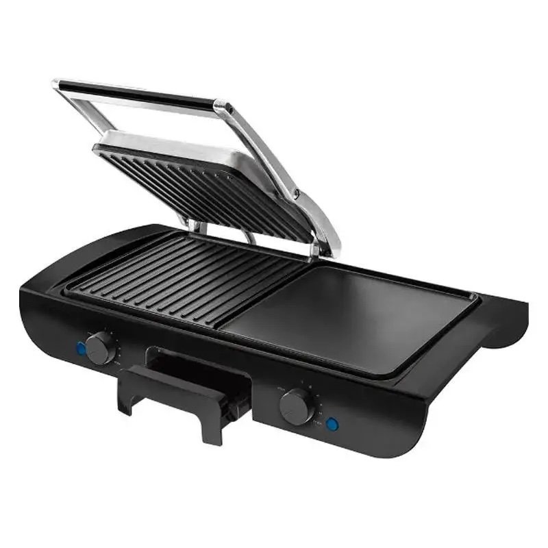 Planche a Grille et Panineuse inox 2 en 1 – 1500W 38×20 CM Multismart MS-GL1111 – Image 3