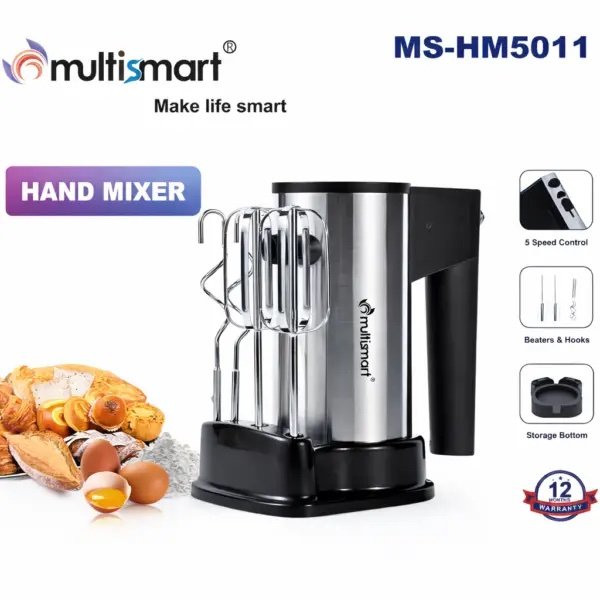 Batteur inox avec Support 150W MultiSmart MS-HM5011
