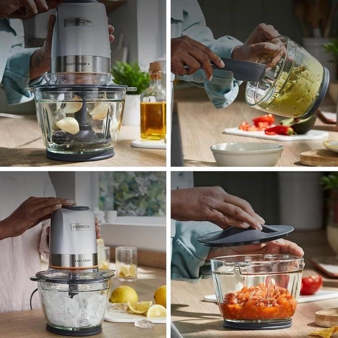 Hachoir Multifonction 500W Avec Bol En Verre 600Ml Avec Lame Quadruple Kenwood CHP62.400SI – Image 3