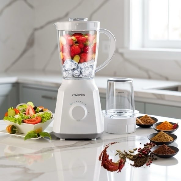 Blender Smoothie 1.5L Avec Moulin Multifonction Et Fonction Glace 350W Kenwood BLP05.150WH