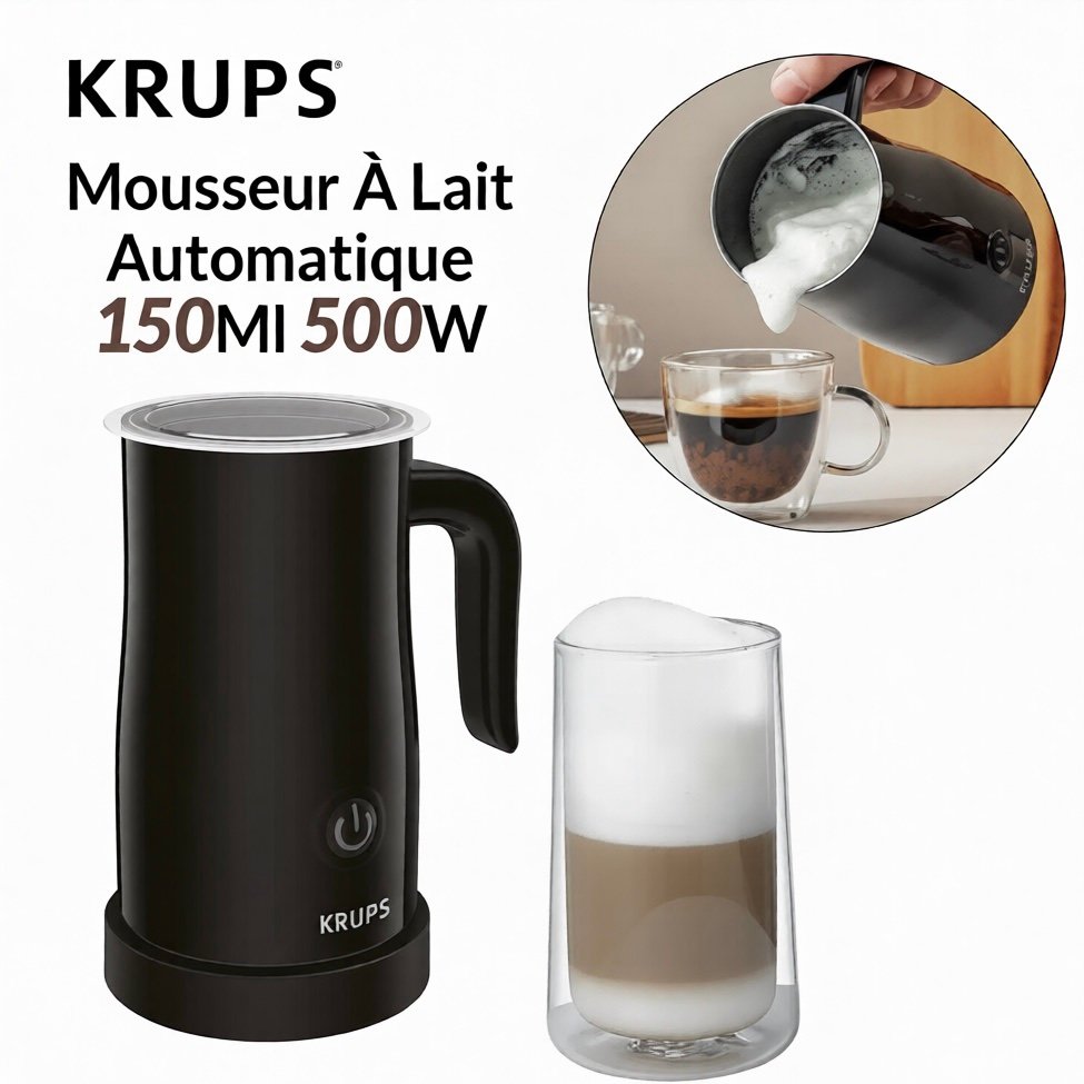 Mousseur À Lait Automatique 150Ml 500W Avec Revêtement Antiadhésif Krups XL100810