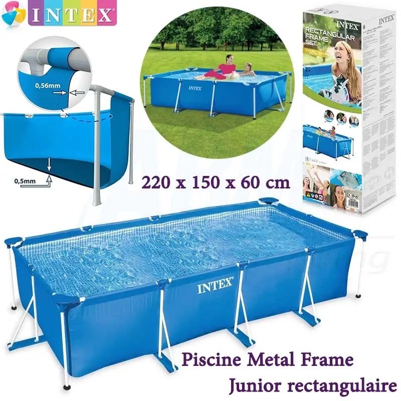 Piscine Metal Frame Junior rectangulaire 220x150x60cm – INTEX 28270