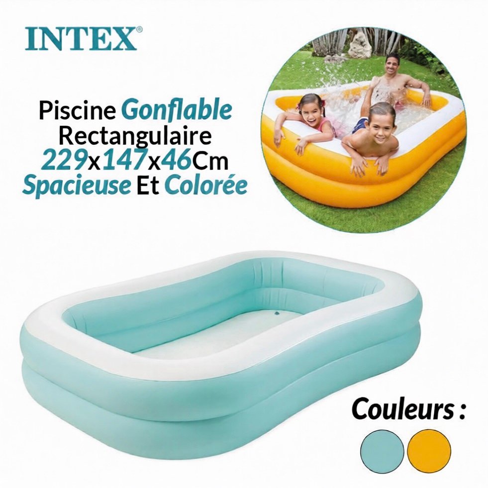 Piscine Gonflable Rectangulaire Spacieuse Et Colorée Intex 57181