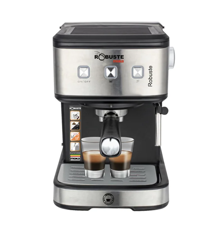 Machine à café inox 15 Bar 1.5 L 1100W MOKA Robuste – Image 3