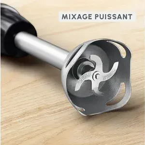 Bras Mixeur inox 04 Lames 500 W + Bol 0.6L BOOMMAX – Image 2