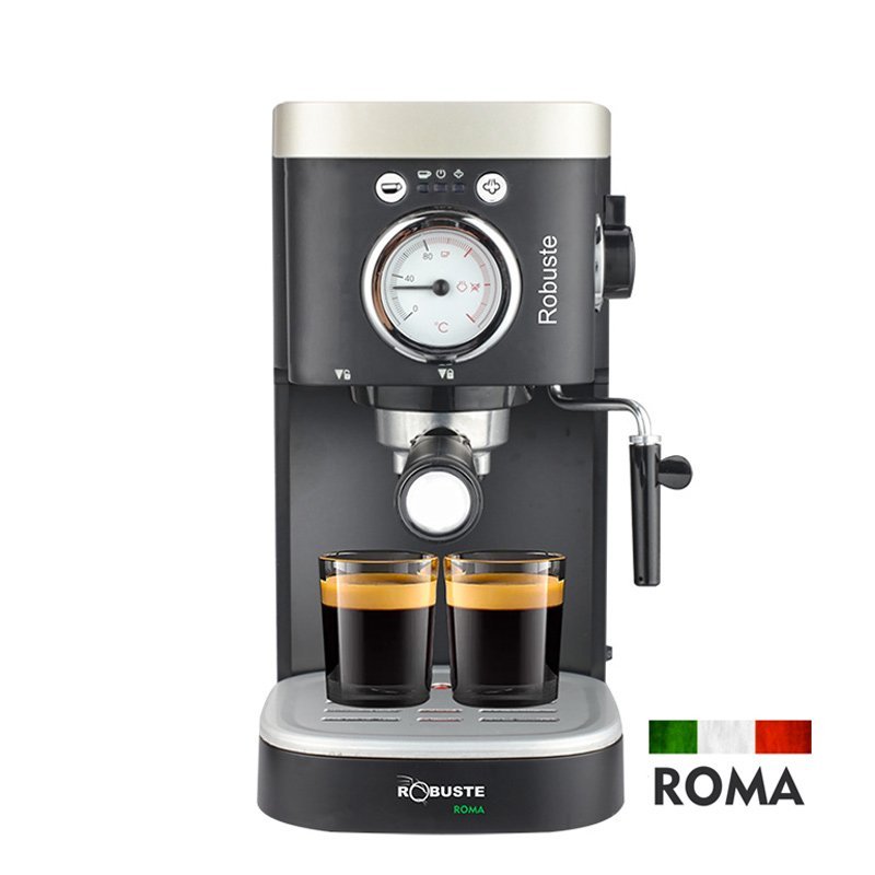 Machine à café a Bras inox 15 bar 1100W 1.2L Café Poudre Robuste Roma – Image 2