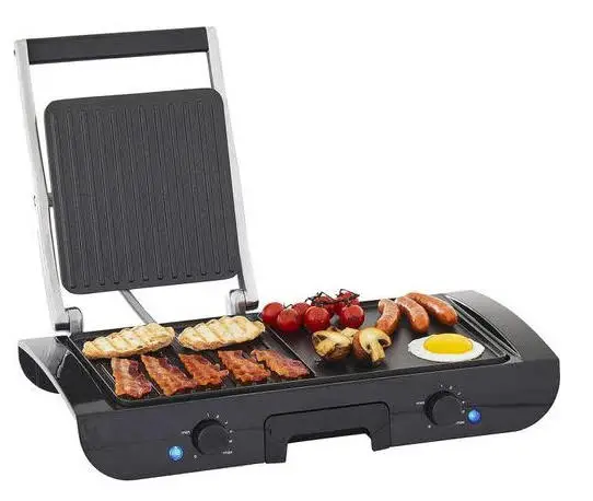 Planche a Grille et Panineuse inox 2 en 1 - 1500W 38x20 CM Multismart MS-GL1111 – Image 2